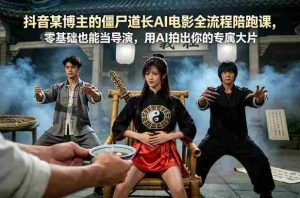 抖音某博主的僵尸道长AI电影全流程陪跑课，零基础也能当导演，用AI拍出你的专属大片-湘创网