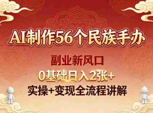 AI制作56个民族手办，副业新风口，0基础日入2张+，实操+变现全流程讲解-湘创网