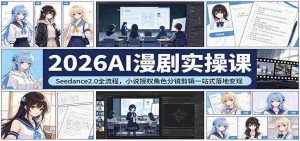 2026AI漫剧实操课：Seedance2.0全流程，小说授权角色分镜剪辑一站式落地变现-湘创网