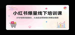 小红书爆量线下培训课：AI与电商深度融合，从选品运营到增长策略全链路-湘创网