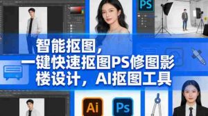 智能抠图，一键快速抠图PS修图影楼设计，AI抠图工具-湘创网