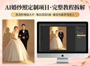 AI婚纱照定制项目，可生成高清影楼级大片，每日变现5张，睡觉也能获得收入【完整教程拆解】-湘创网