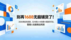 (18236期)别再1688无脑铺货了!2026淘宝无货源,五大核心+AI生图+高溢价打法,普通人也能做出利润-湘创网