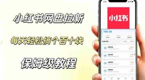 网盘拉新【小红书玩法】拉新的人群都是女性群体每天稳定賺个百来块稳稳的-湘创网