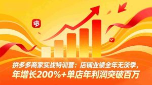 （17896期）拼多多商家实战特训营：店铺业绩全年无淡季，年增长200%+单店年利润突破百万(26年4月5日更新)-湘创网