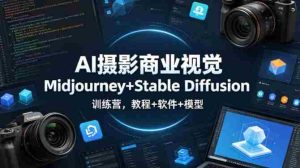 AI摄影商业视觉Midjourney+Stable Diffusion训练营，教程+软件+模型-湘创网