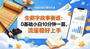 公众号流量主——生僻字故事赛道，流量稳，好上手，0基础小白也能10分钟一篇-湘创网