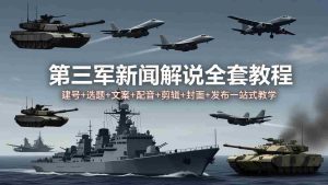 （18081期）第三军迷新闻解说全套教程：建号+选题+文案+配音+剪辑+封面+发布一站式教学-湘创网