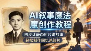 （18208期）AI叙事魔法创作教程，四步让静态照片讲故事，老照片修复加动态特效，轻松制作回忆杀短片-湘创网