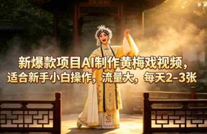 新爆款项目AI制作黄梅戏视频，适合新手小白操作，流量大，每天2-3张-湘创网