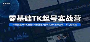 零基础TK起号实战营:环境搭建+ 刷机配置+对标筛选+剪辑实操+账号变现,零门槛玩转-湘创网