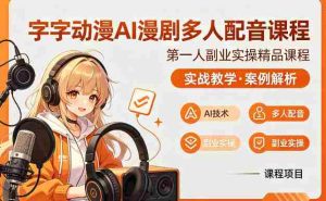 字字动漫AI漫剧多人配音课程，实战教学，案例解析-湘创网