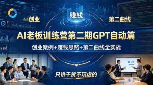AI老板训练营第二期GPT自动篇,创业案例+賺钱思路+第二曲线全实战,只讲干货不玩虚的-湘创网