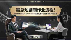 （18153期）霸总短剧制作全流程！Seedance2.0 + GPT + Suno 沉浸式教学｜附素材练习包下载-湘创网