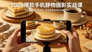 2026爆款手机静物摄影实战课，手机也能拍出商拍感，学会拍出高质感美食商品-湘创网