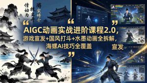 (18235期)AIGC动画实战进阶课程2.0,游戏宣发+国风打斗+水墨动画全拆解,海螺AI技巧全覆盖-湘创网