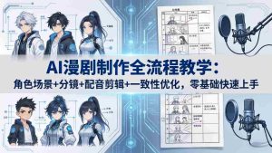 （18090期）AI漫剧制作全流程教学：角色场景+分镜+配音剪辑+一致性优化，零基础快速上手-湘创网