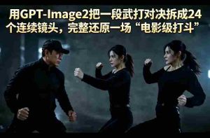 用GPT-Image2把一段武打对决拆成24个连续镜头，完整还原一场“电影级打斗”-湘创网