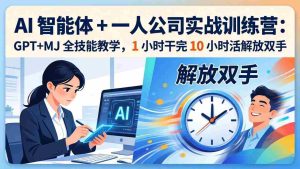 (17834期)AI 智能体 + 一人公司实战训练营:GPT+MJ 全技能教学,1 小时干完 10 小时活解放双手-湘创网