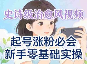 史诗级治愈风视频爆了,起号涨粉必会,新手零基础实操(实操+变现全讲解)-湘创网