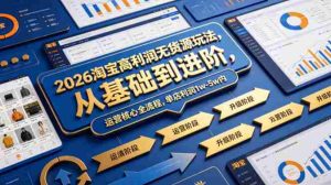 2026淘宝高利润无货源玩法，从基础到进阶，运营核心全流程，单店利润1w-5w内-湘创网
