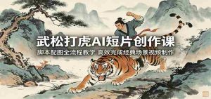 武松打虎AI短片创作课:脚本配图全流程教学,高效完成经典场景视频制作-湘创网