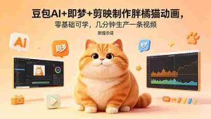 (18431期)豆包AI+即梦+剪映制作胖橘猫动画,零基础可学,几分钟生产一条视频,附提示词-湘创网