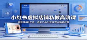 小红书虚拟店铺私教高阶课:零基础0粉开店,虚拟产品引流变现全链路教学-湘创网