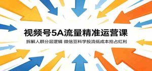 视频号5A流量精准运营课:拆解人群分层逻辑,微信豆科学投流低成本抢占红利-湘创网
