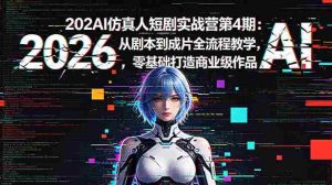 (18656期)2026AI仿真人短剧实战营第4期:从剧本到成片全流程教学,零基础打造商业级作品-湘创网