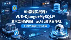 AI编程实战课:VUE+Django+MySQL开发大型网站项目,从入门到项目落地,AI助力编程小白逆袭-湘创网