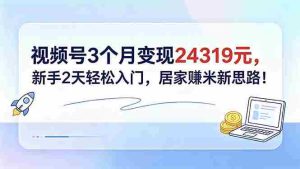（18585期）视频号3个月变现24319元，新手2天轻松入门，居家赚米新思路！-湘创网