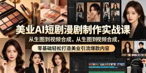 美业AI短剧漫剧制作实战课，从生图到视频合成，零基础轻松打造美业引流爆款内容-湘创网