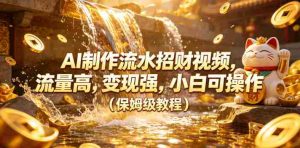 AI制作流水招财视频,流量高,变现强,小白可操作(保姆级教程)-湘创网