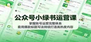 公众号小绿书运营课:掌握账号运营完整体系,套用爆款标题写法持续打造高热度内容-湘创网