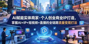 AI赋能实体商家·个人创业商业IP打造，掌握AI+IP+短视频+直播的全链路流量变现打法-湘创网