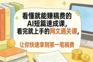 看懂就能賺稿费的AI短篇速成课，看完就上手的网文通关课，让你快速拿到第一笔稿费（更新5月）-湘创网