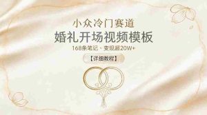 小众冷门赛道,婚礼开场视频模板,168条笔记,变现超20W+【详细教程】-湘创网