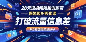 28天短视频陪跑训练营，保姆级IP孵化课，打破流量信息差，从0打造高流量账号-湘创网
