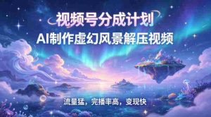 视频号分成计划【AI制作虚幻风景解压视频】流量猛，完播率高，变现快-湘创网