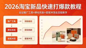 （18422期） 2026淘宝新品快速打爆款教程，全站推广工具+孵化机制+提报冲顶全流程教学-湘创网