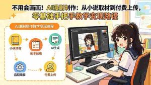(18439期)不用会画画!AI漫剧制作:从小说取材到付费上传,零基础手把手教学变现路径-湘创网