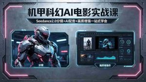 (18303期)机甲科幻 AI 电影实战课,Seedance2.0 分镜 + AI 配音 + 画质增强一站式学会-湘创网