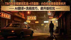 （18277期）TikTok影视解说实战-4月最新：小白也能做悬疑类长片，AI翻译+洗稿技巧，避开版权坑-湘创网