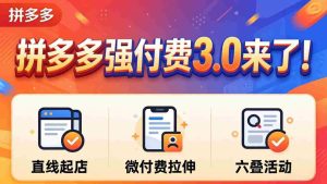 (18284期)拼多多强付费3.0来了(更新4月)直线起店+微付费拉伸+六叠活动,稳定起店破解流量瓶颈-湘创网