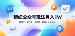 精细公众号玩法月入1W,轻资产、零门槛、低风险,普通人也能复制【揭秘】-湘创网