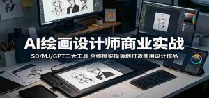 AI绘画设计师商业实战:SD/MJ/GPT三大工具,全维度实操落地打造商用设计作品-湘创网