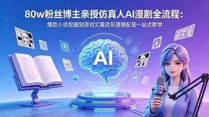 （18581期）80w粉丝博主亲授仿真人AI漫剧全流程：爆款小说挖掘到原创文案改写建模配音一站式教学-湘创网