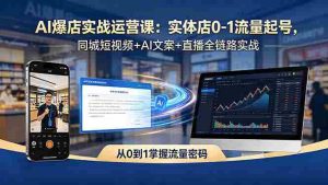 (18451期)AI爆店实战运营课:实体店0-1流量起号,同城短视频+AI文案+直播全链路实战-湘创网