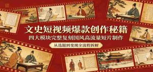 文史短视频爆款创作秘籍：四大模块完整复刻国风高流量短片制作-湘创网